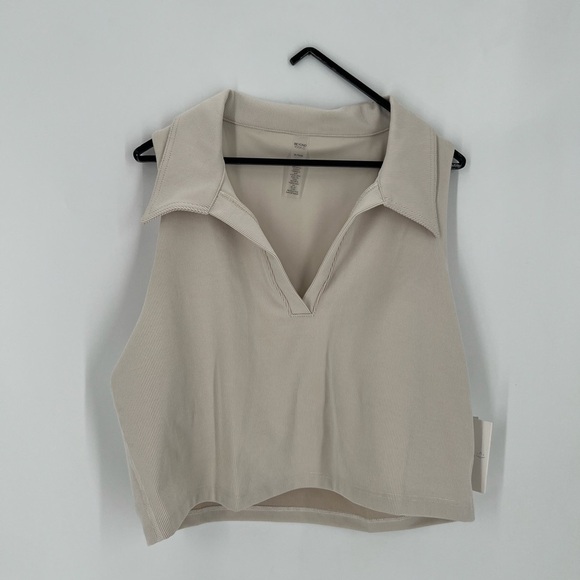 Beyond Yoga Heather Rib Prep Cropped Tank In Cream Heather - Picture 6 of 10